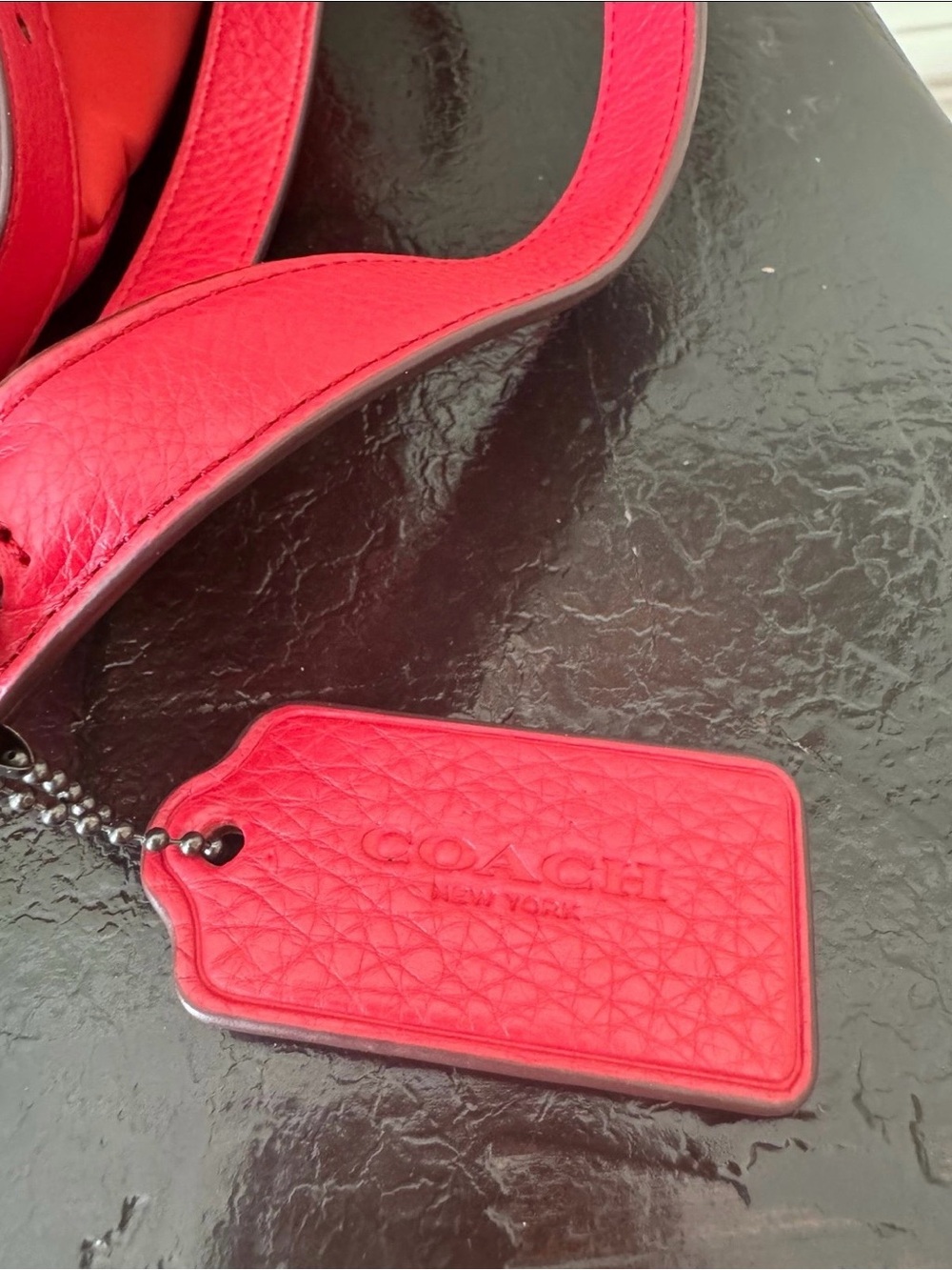 Coach Bright Red Nylon Drawstring Backpack with Front Pockets - Picture 8 of 12